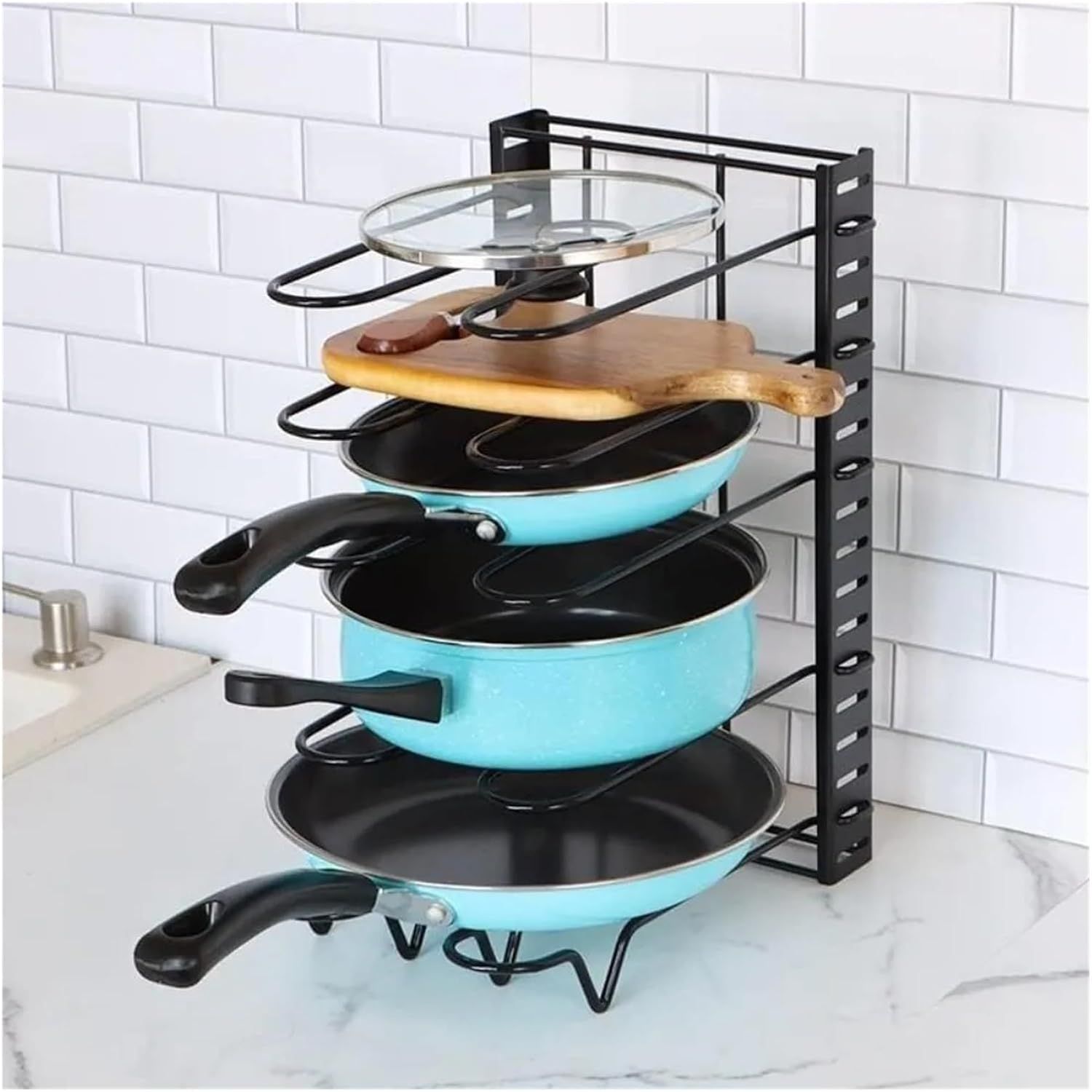 Pot Rack Adjustable 8 Tier Kitchen Organizer