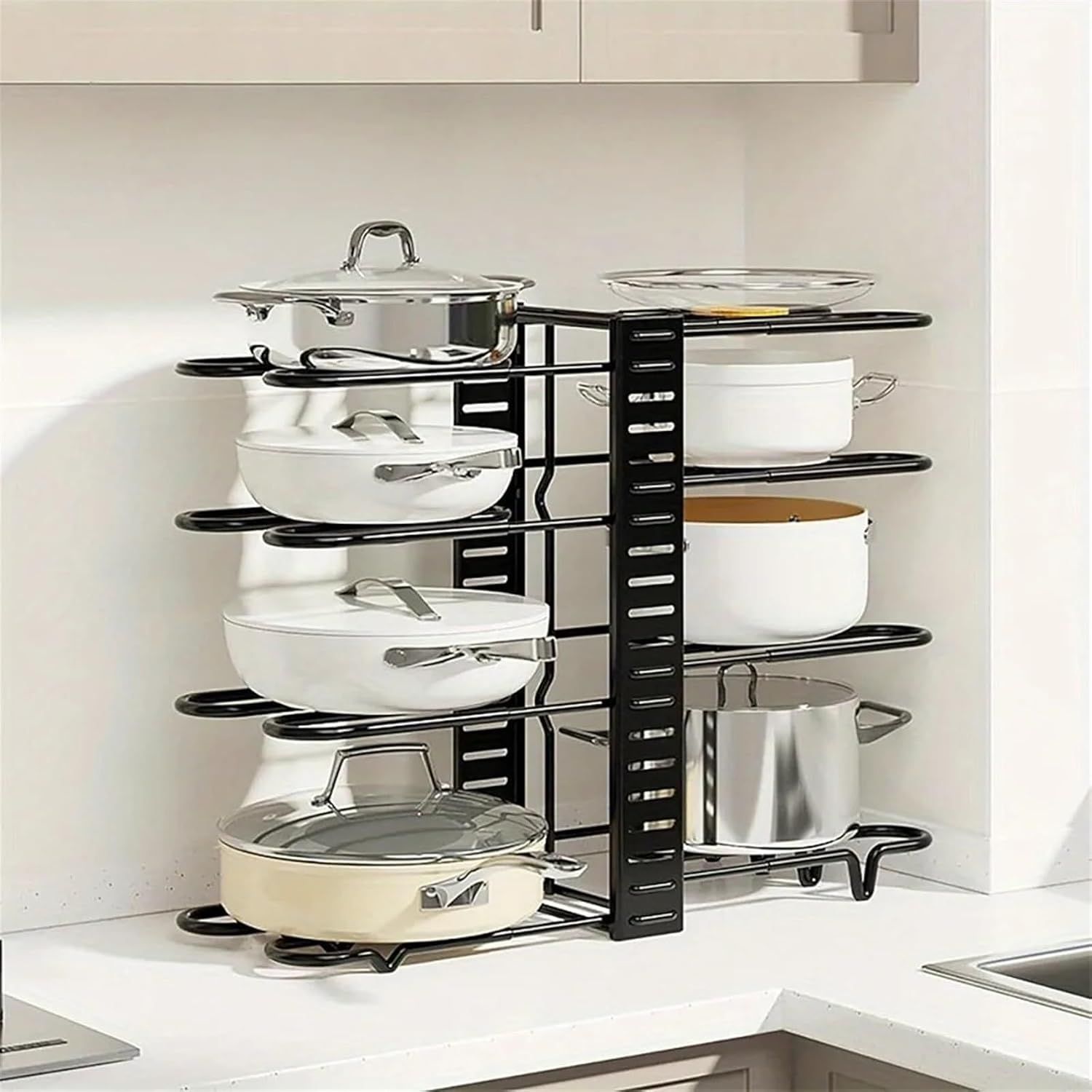Pot Rack Adjustable 8 Tier Kitchen Organizer