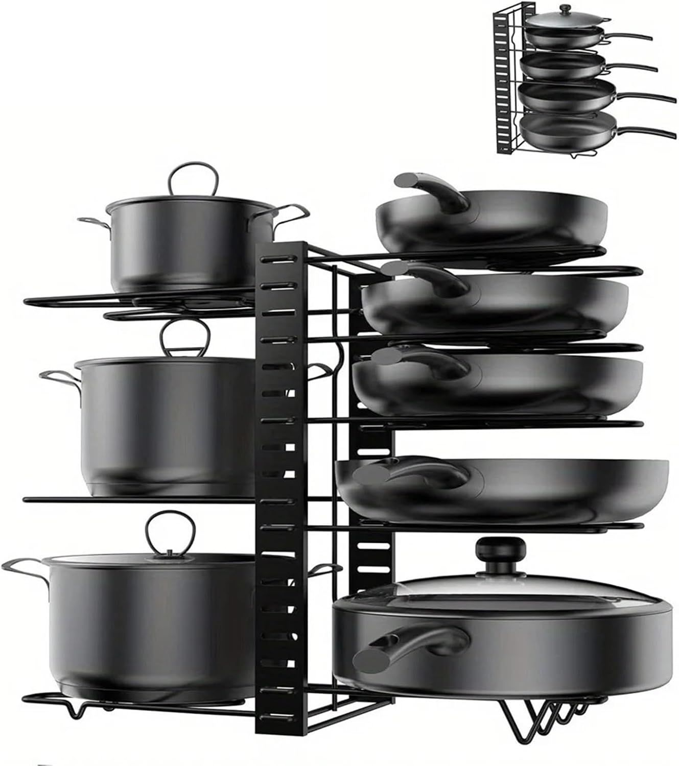Pot Rack Adjustable 8 Tier Kitchen Organizer