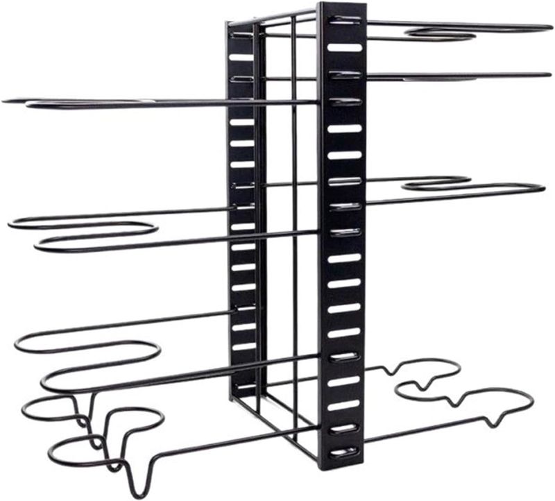 Pot Rack Adjustable 8-Tier &amp; Pan Organizer – Kitchen Cookware Storage