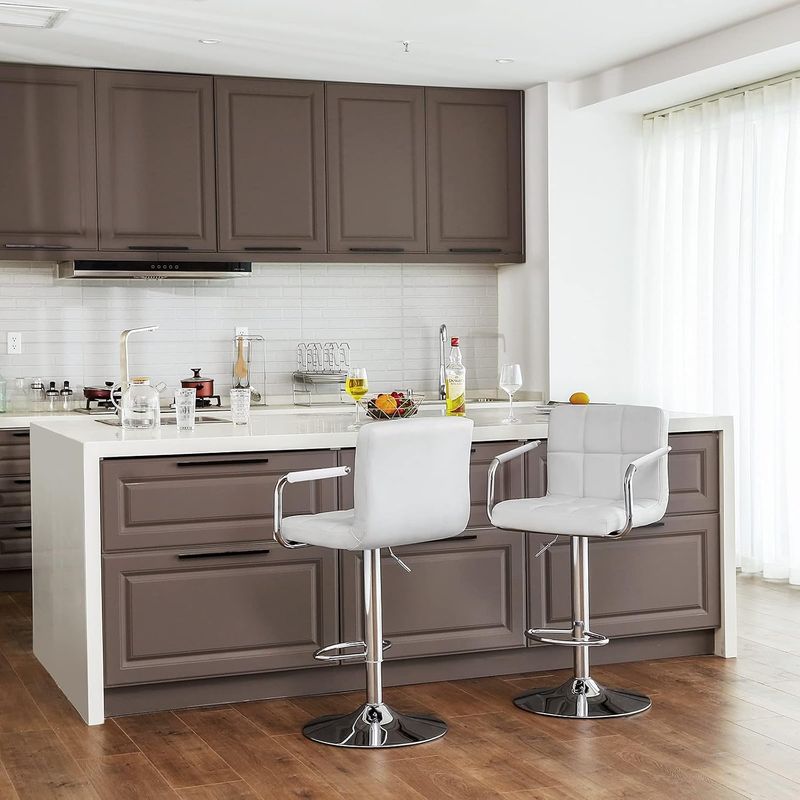 Bar Stool 360° Swivel Chair with Footrest