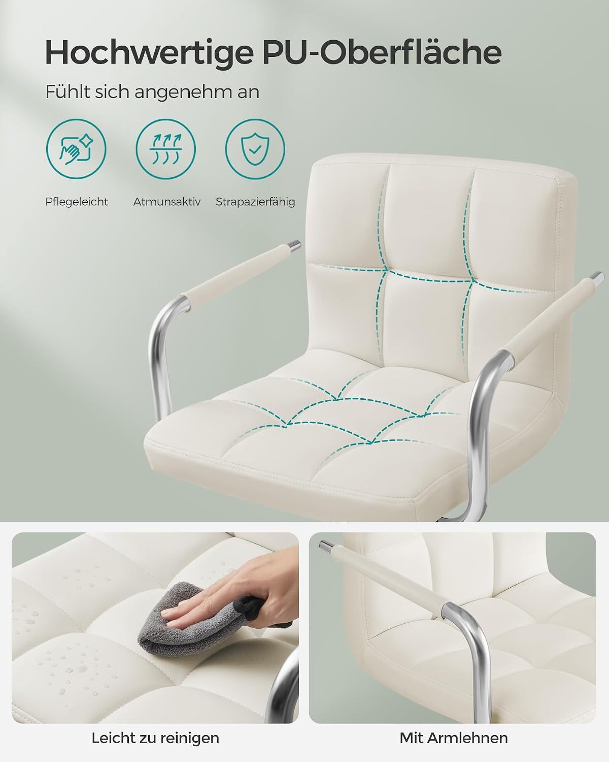 Bar Stool 360° Swivel Chair with Footrest