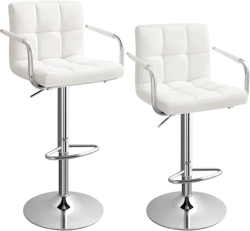 Bar Stool 360° Swivel Chair with Footrest