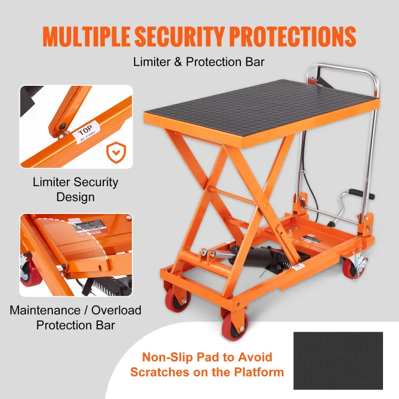 Lift Table 330lbs Manual Hydraulic Scissor Trolley