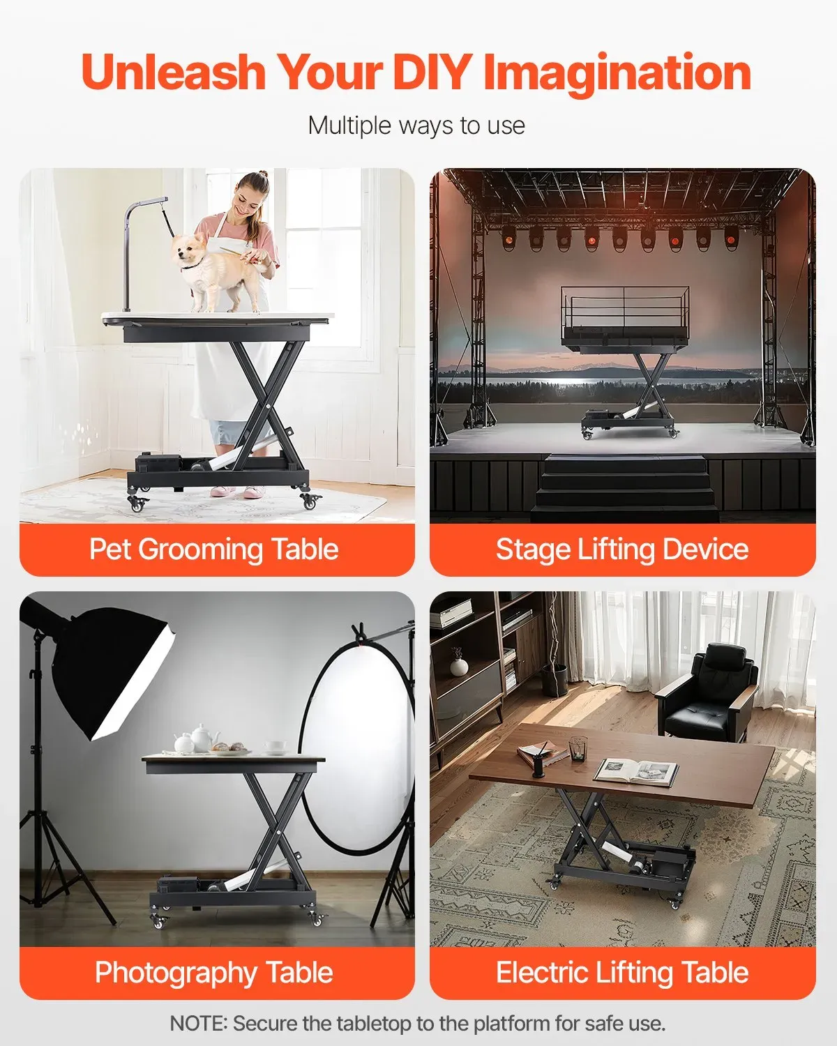 Heavy-Duty Electric Scissor Lift Table with Wireless Remote
