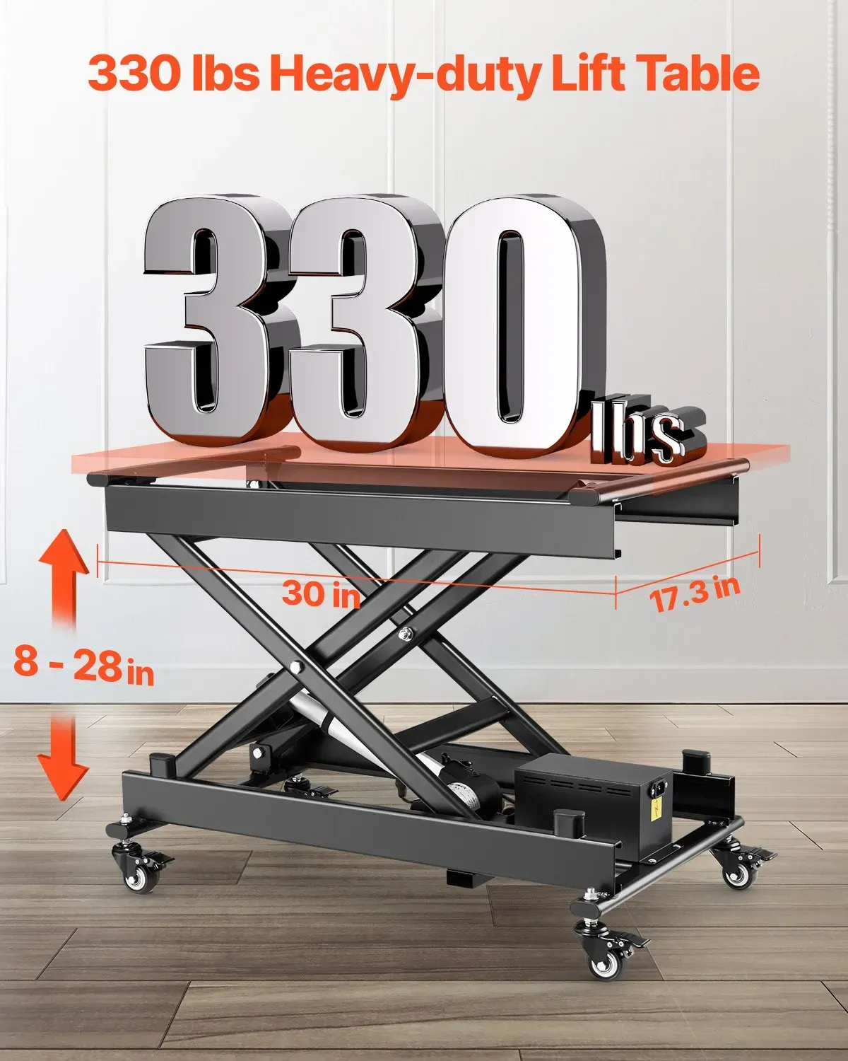 Heavy-Duty Electric Scissor Lift Table with Wireless Remote