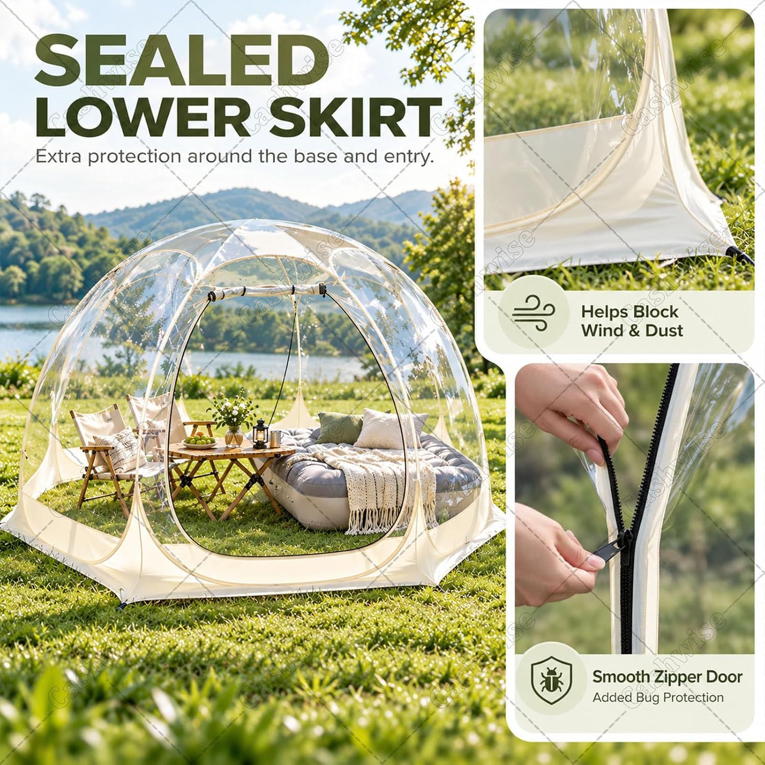 Bubbles Tent 3x3m Inflatable Outdoor Shelter for 4-8 People