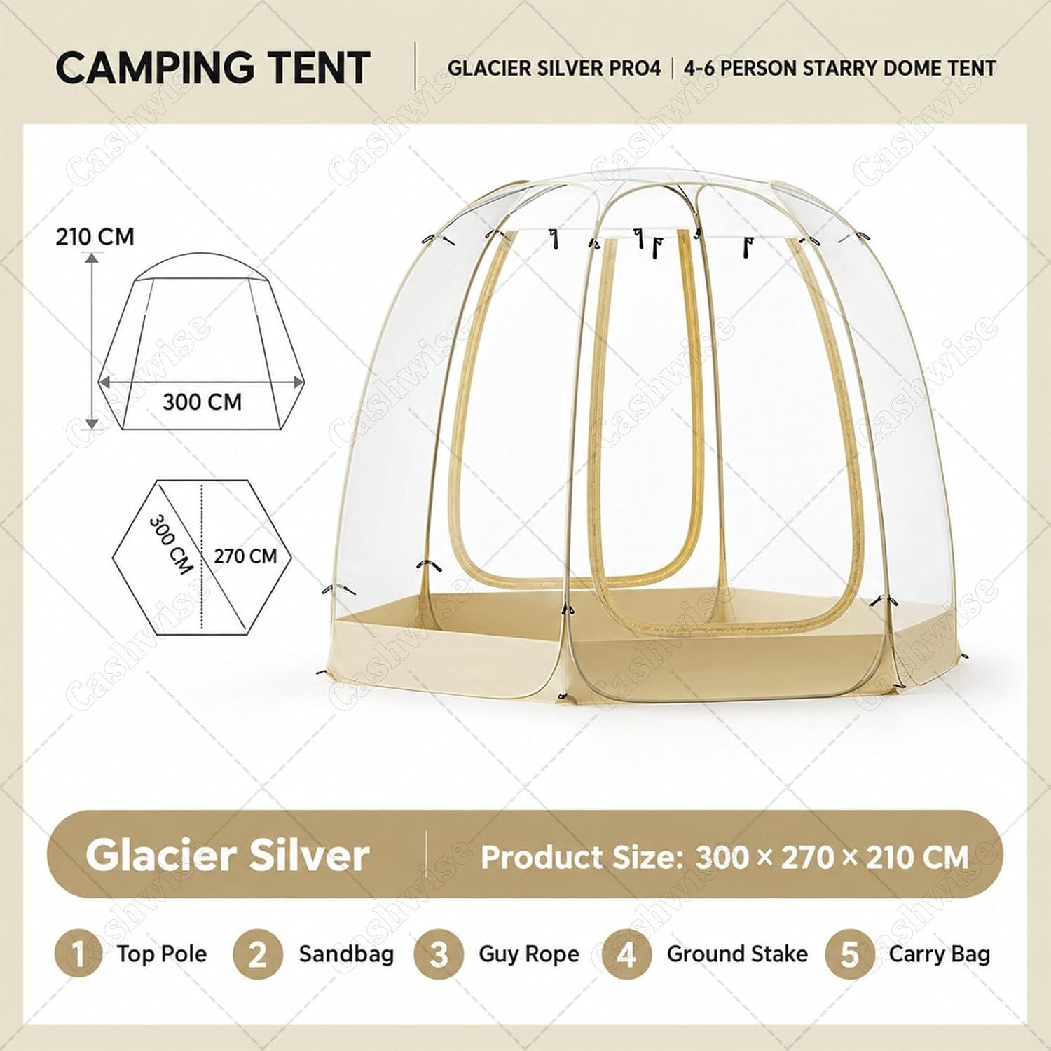 Bubbles Tent 3x3m Inflatable Outdoor Shelter for 4-8 People