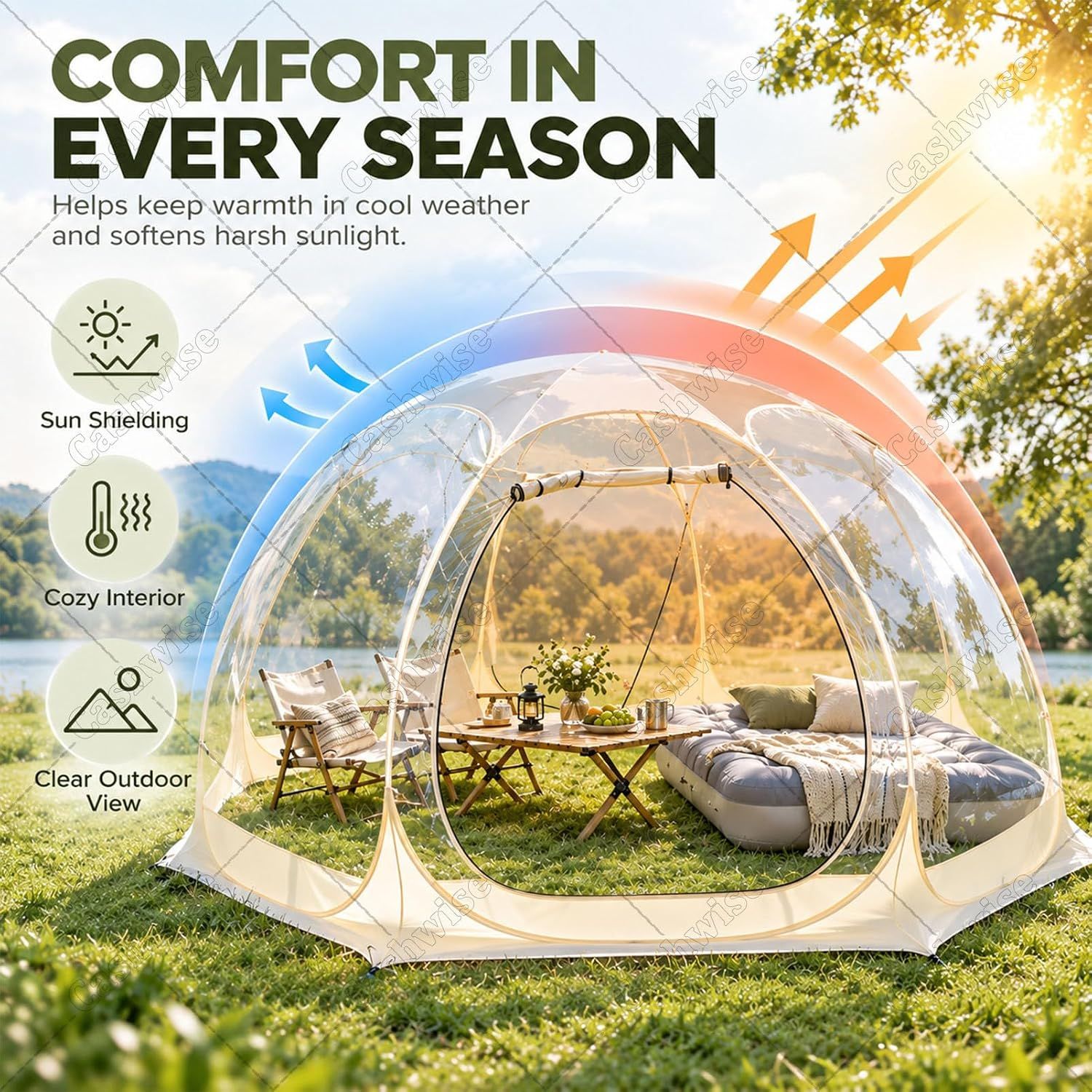 Bubbles Tent 3x3m Inflatable Outdoor Shelter for 4-8 People