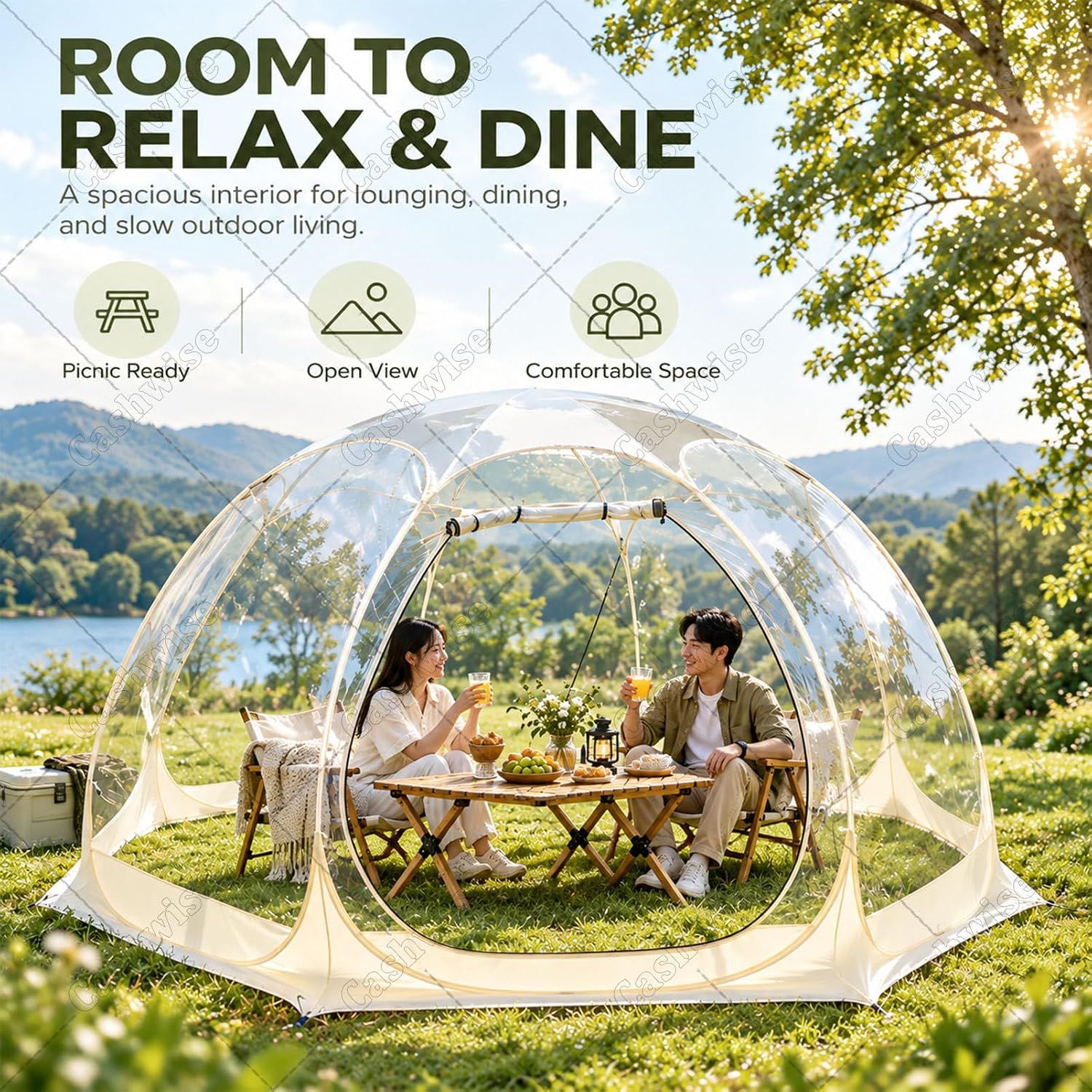 Bubbles Tent 3x3m Inflatable Outdoor Shelter for 4-8 People