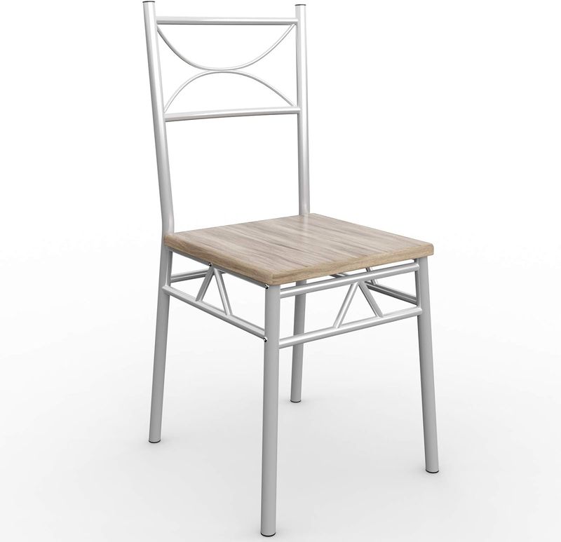 Quality Solid Dining Set for 4 – Oak Industrial Style Table &amp; Chairs
