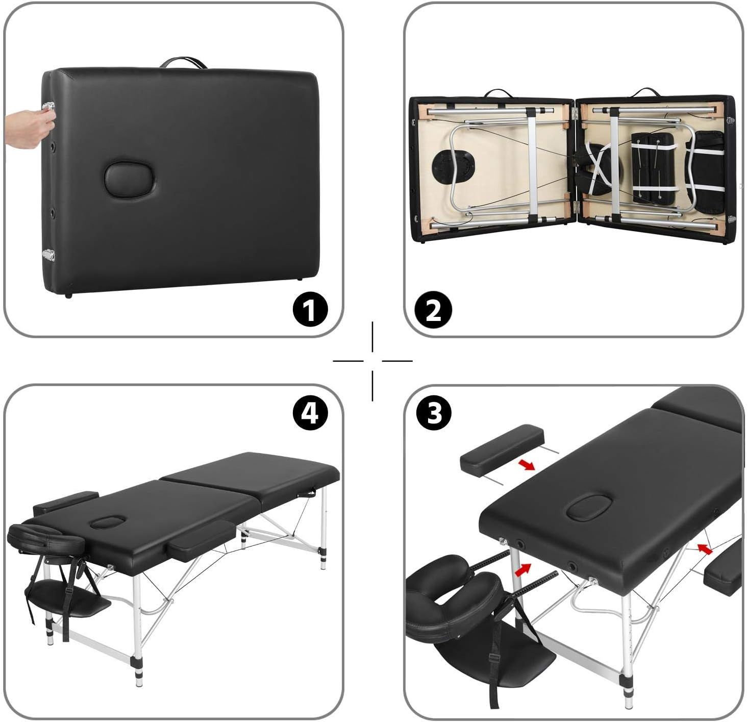Massage Table 70cm Wide Foldable Aluminium