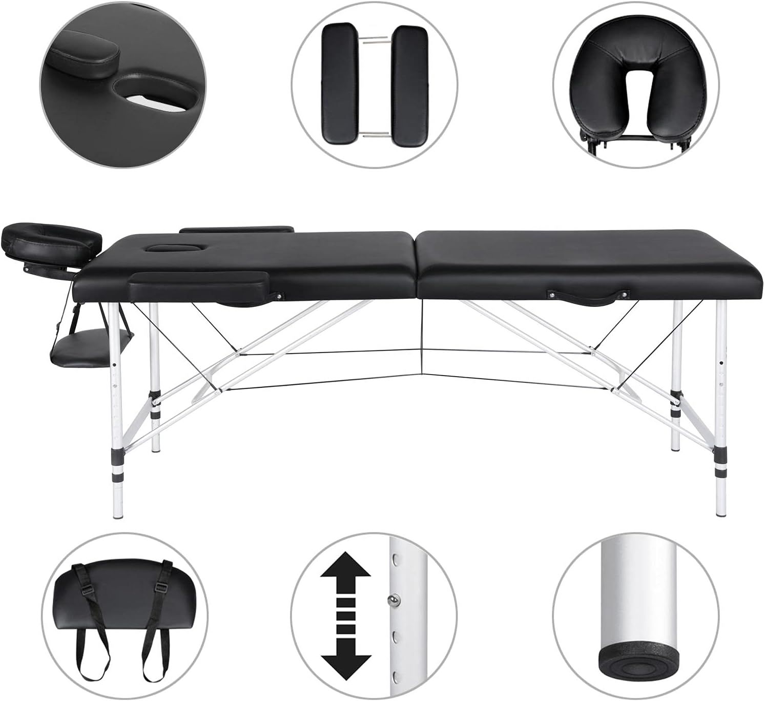 Massage Table 70cm Wide Foldable Aluminium
