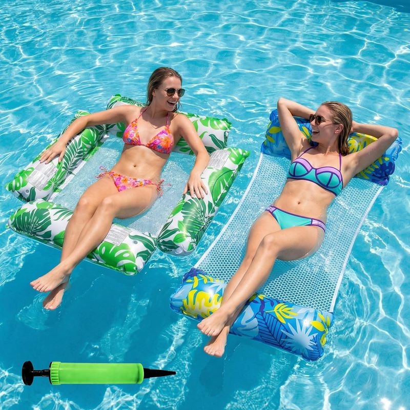 Pool Floats 2 Pack Inflatable Water Hammock &amp; Lounger