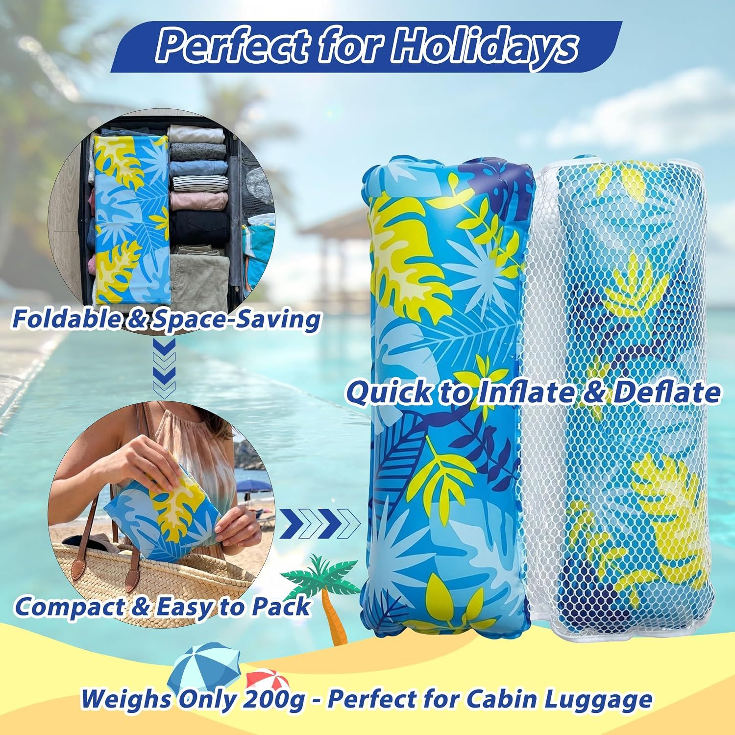 Pool Floats 2 Pack Inflatable Water Hammock &amp; Lounger