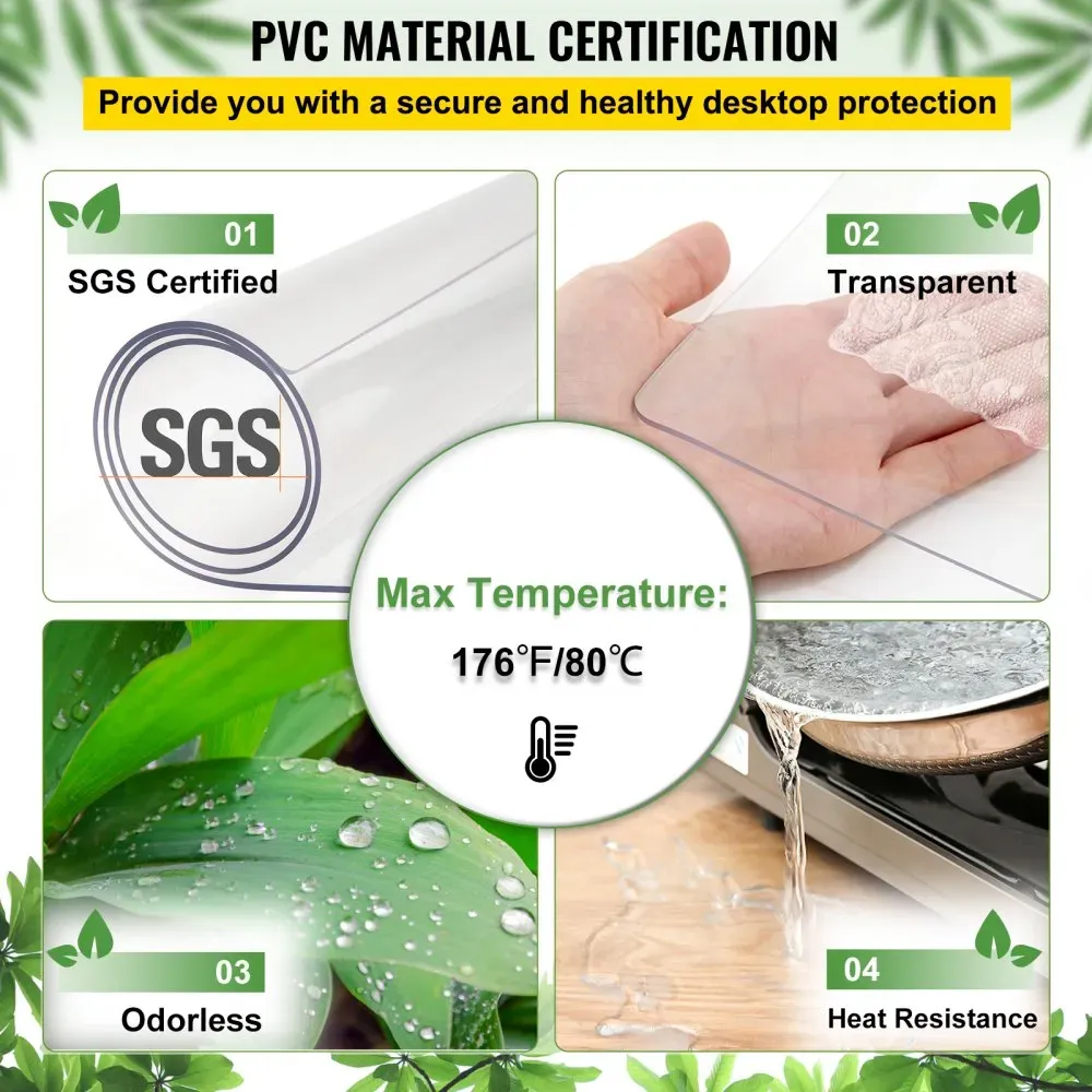 Table Cover PVC 101.6x182.8cm Clear Protector