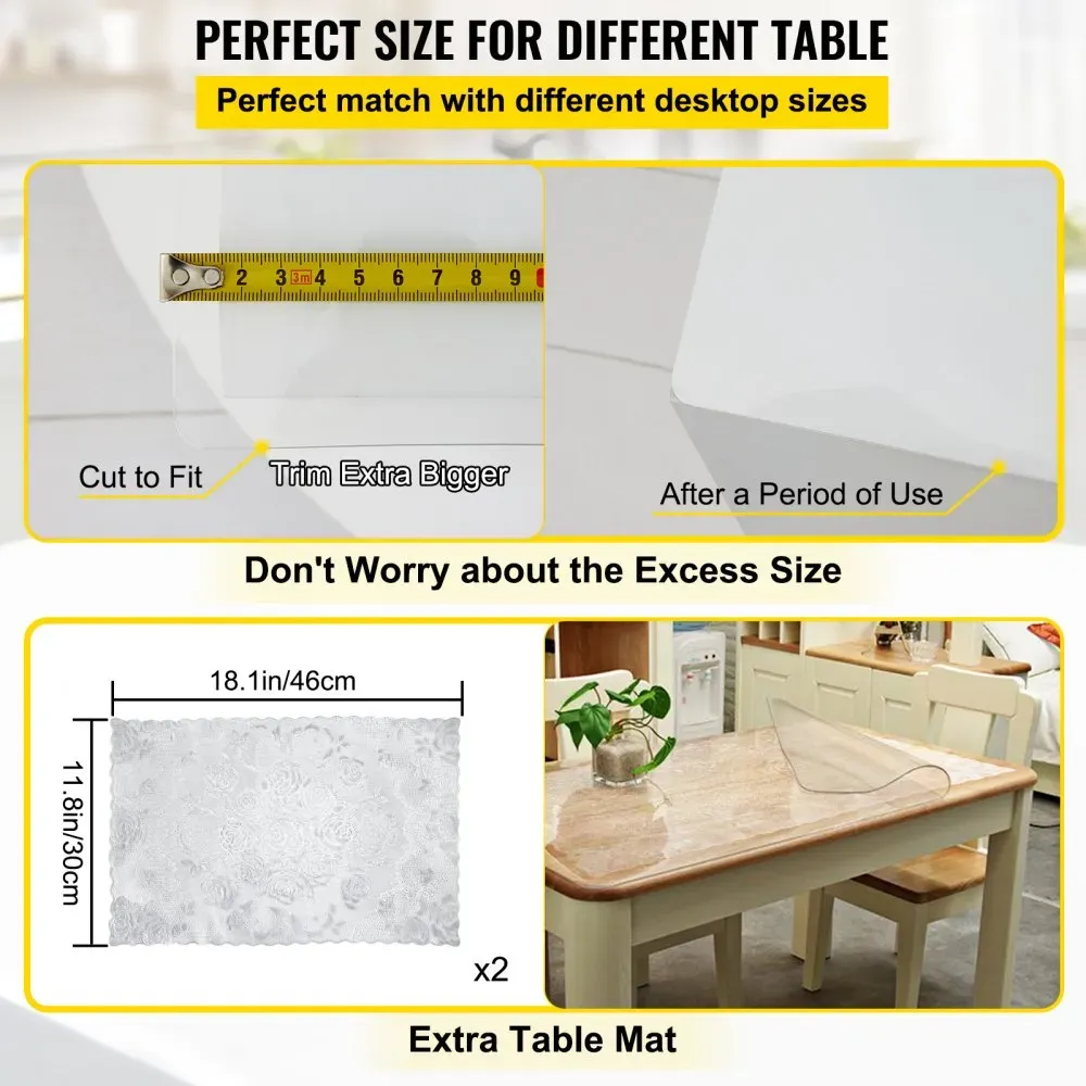 Table Cover PVC 101.6x182.8cm Clear Protector