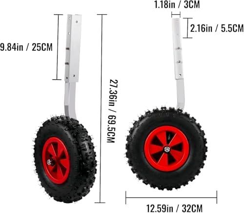 Boat Launching wheel 277kg capacity, 30.5 cm tire, for boats and dinghies