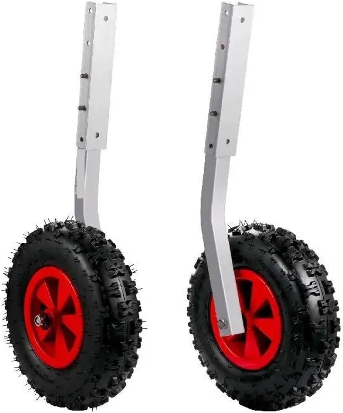 2Pcs Inflatable Boat Launching Wheels 227kg Capacity Aluminium Frame with 31cm Rubber Tyres
