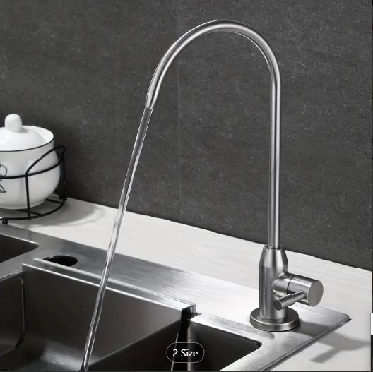 1pc Stainless Steel 304 Drinking Water Faucet for Kitchen Sink - Reverse Osmosis or Water Filtration System