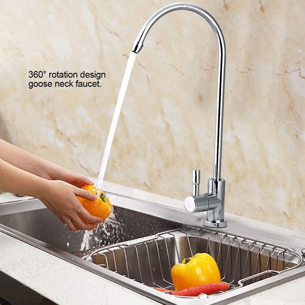 Stainless Steel Gooseneck Water Filter Faucet – 360° Swivel