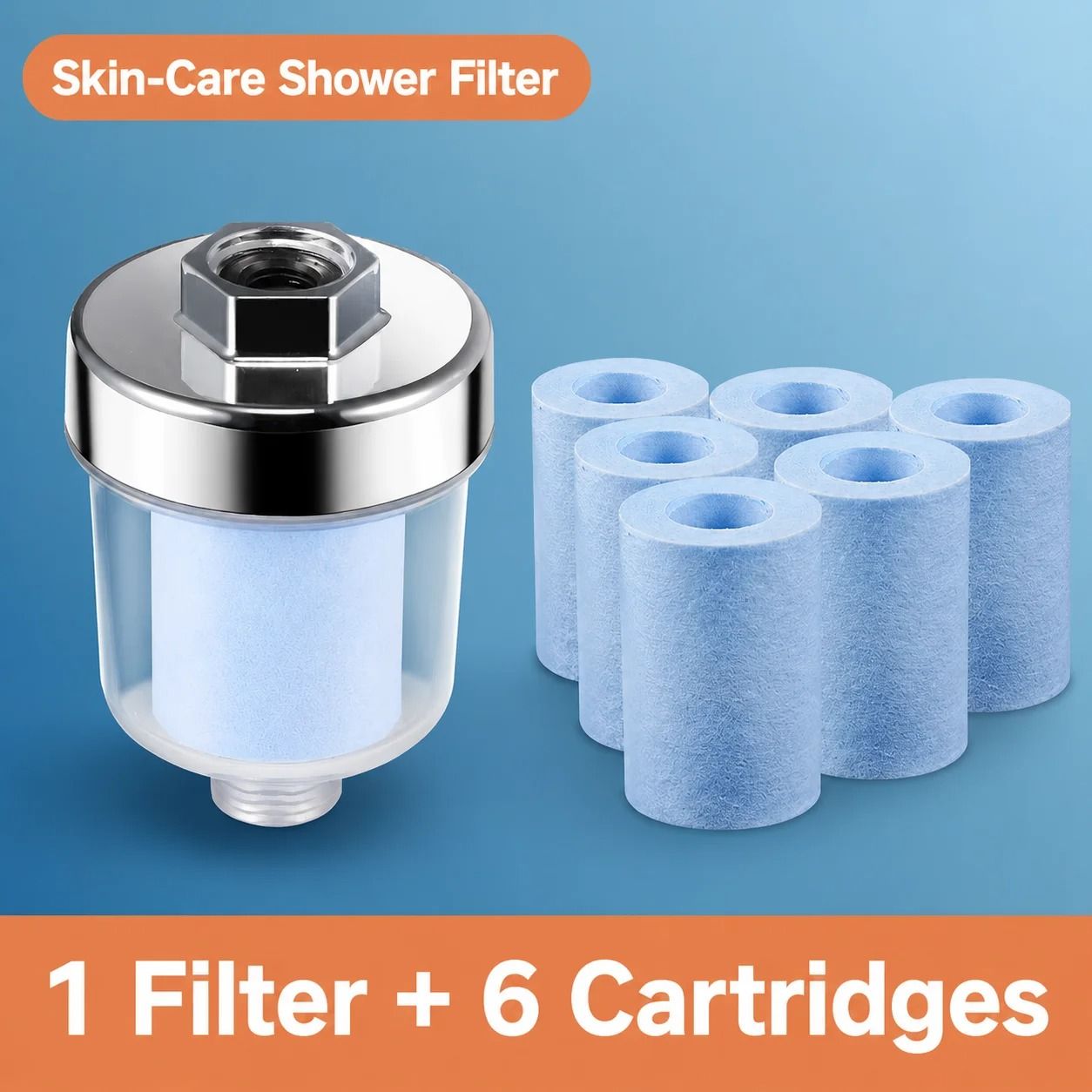 Universal Shower Water Filter – Transparent ABS Housing with Replaceable PP Cotton Cartridge