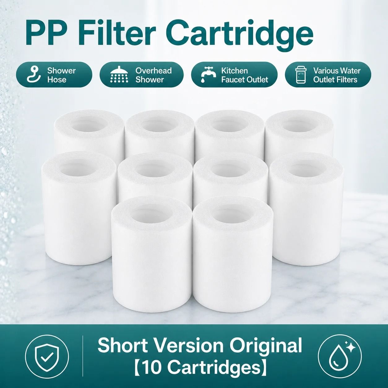 Universal Shower Water Filter – Transparent ABS Housing with Replaceable PP Cotton Cartridge
