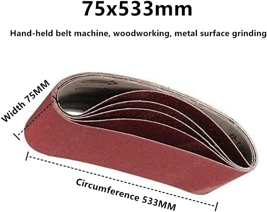 Sanding Belts 75 × 533 mm – Set of 15