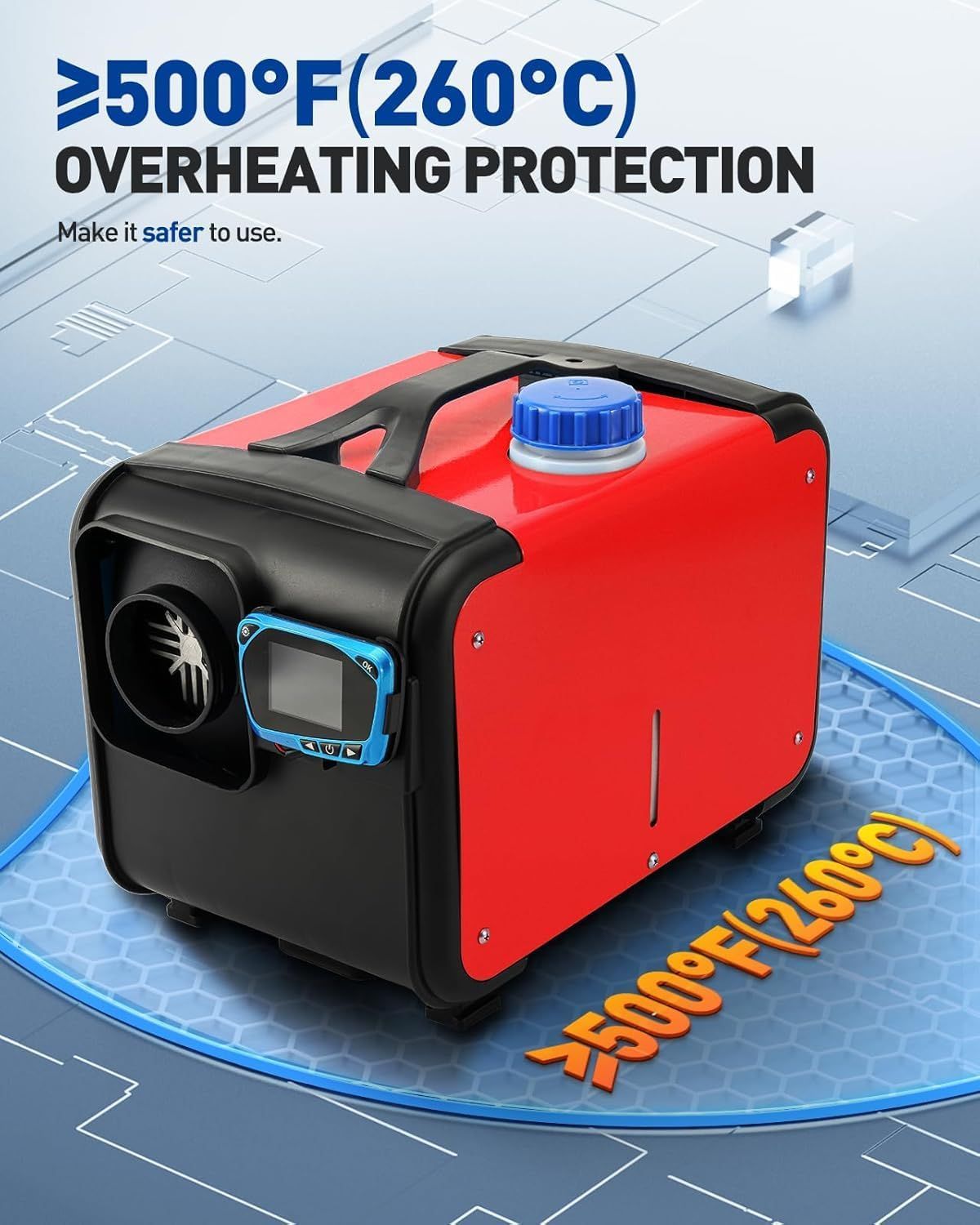 8KW 12V Diesel Air Heater with LCD Remote Control, Portable Parking Heater for RV Truck Car