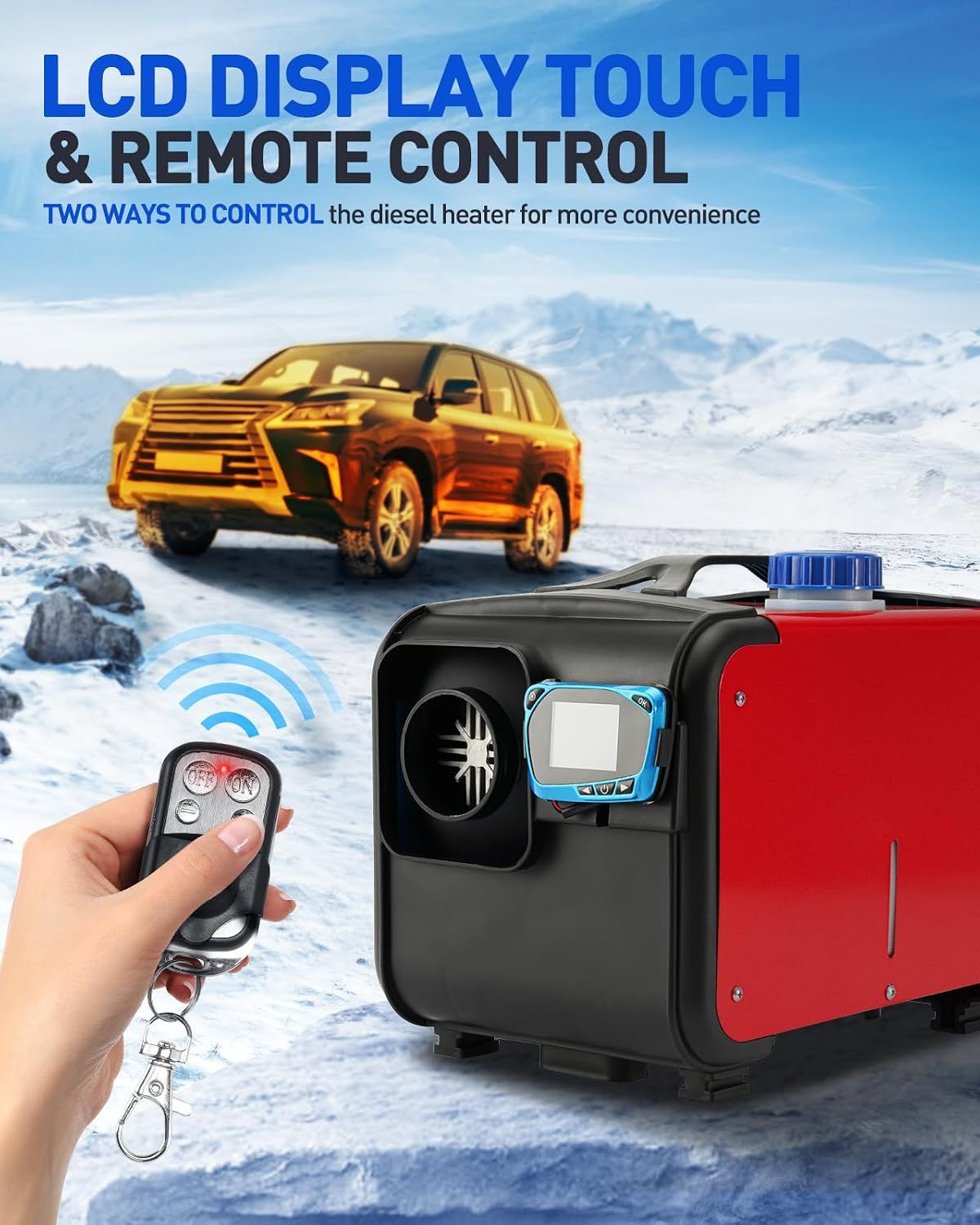 8KW 12V Diesel Air Heater with LCD Remote Control, Portable Parking Heater for RV Truck Car