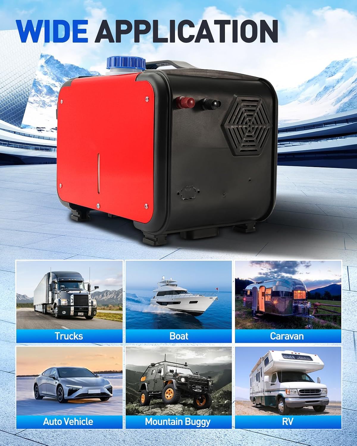 8KW 12V Diesel Air Heater with LCD Remote Control, Portable Parking Heater for RV Truck Car