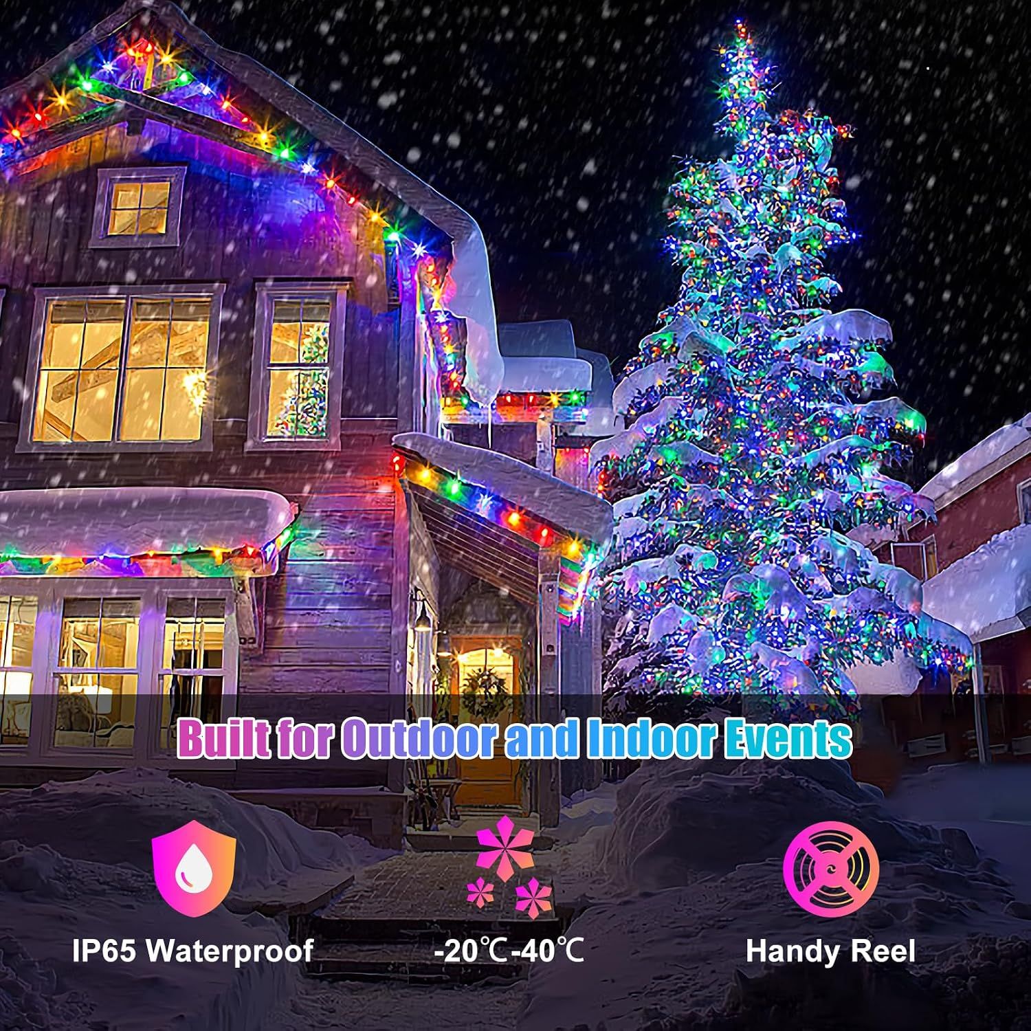 RGB Smart Fairy String Lights 20m LED Multicolor APP Remote Control Waterproof Decorative Lights