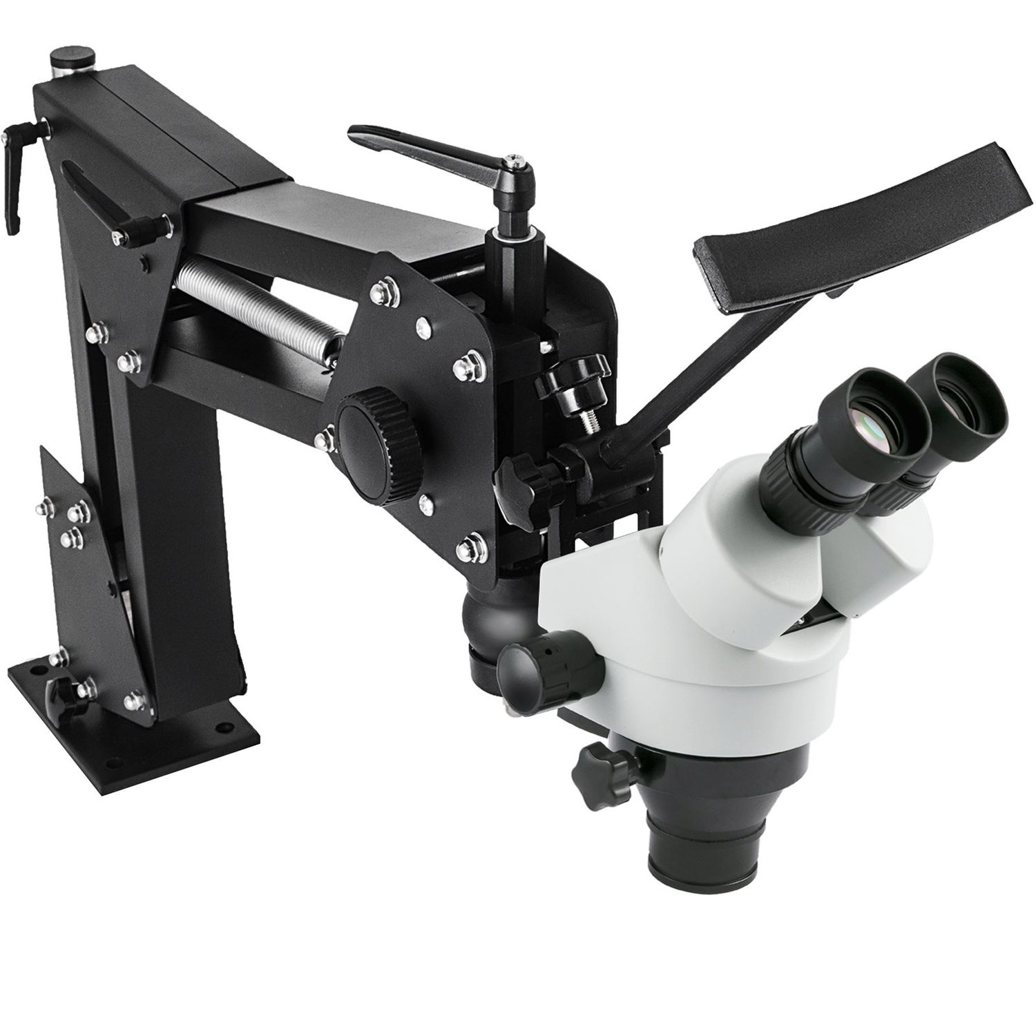 Zoom Trinocular Stereo Microscope (3.5X-90X) with WF10X 20mm Eyepieces, Binocular Stereo Pillar Stand – Multi-Directional Microscope for Jewelry Tools