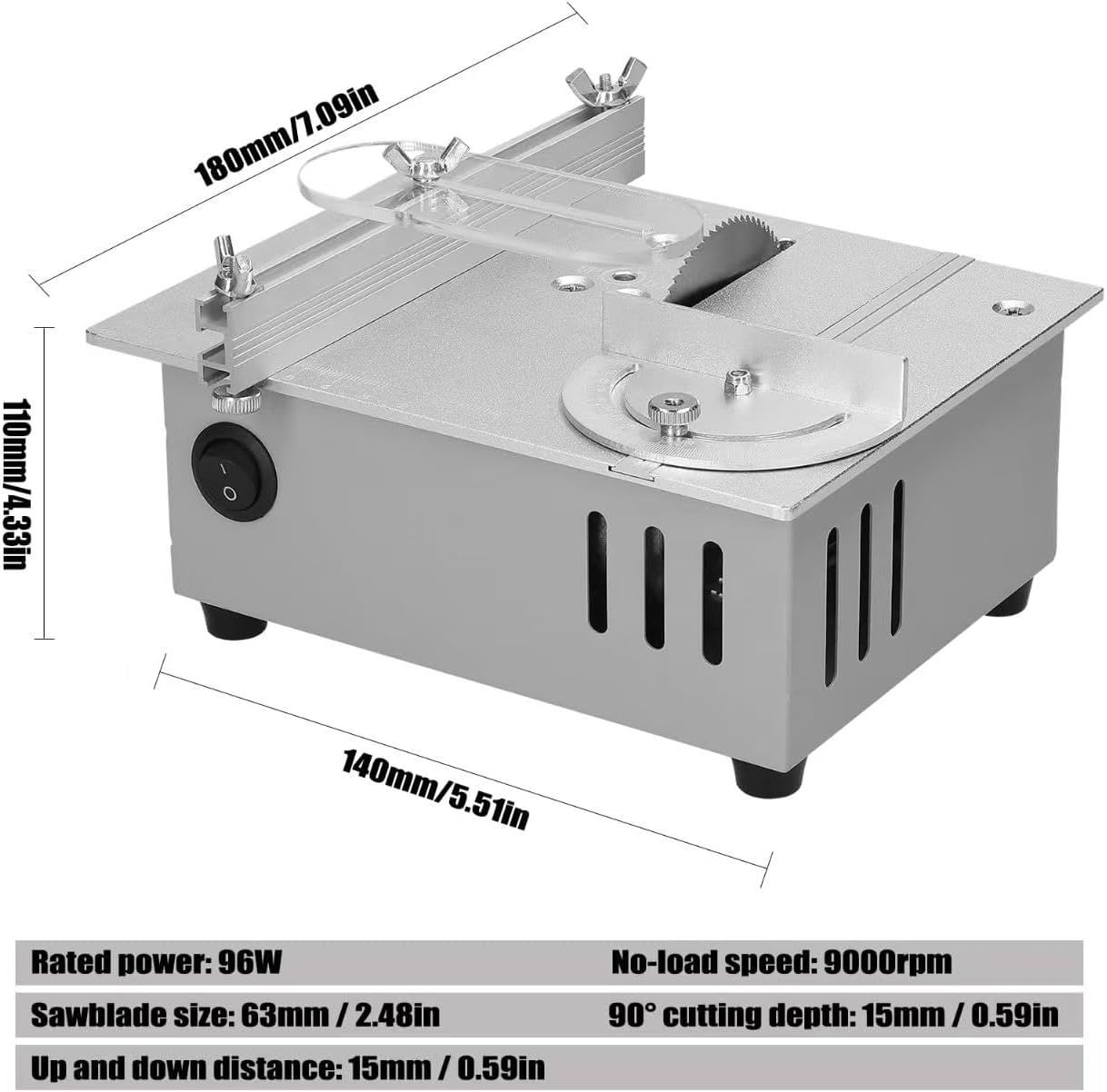 Mini Electric Table Saw, Small Desktop Bench Saw for DIY PCB &amp; Model Cutting Tool