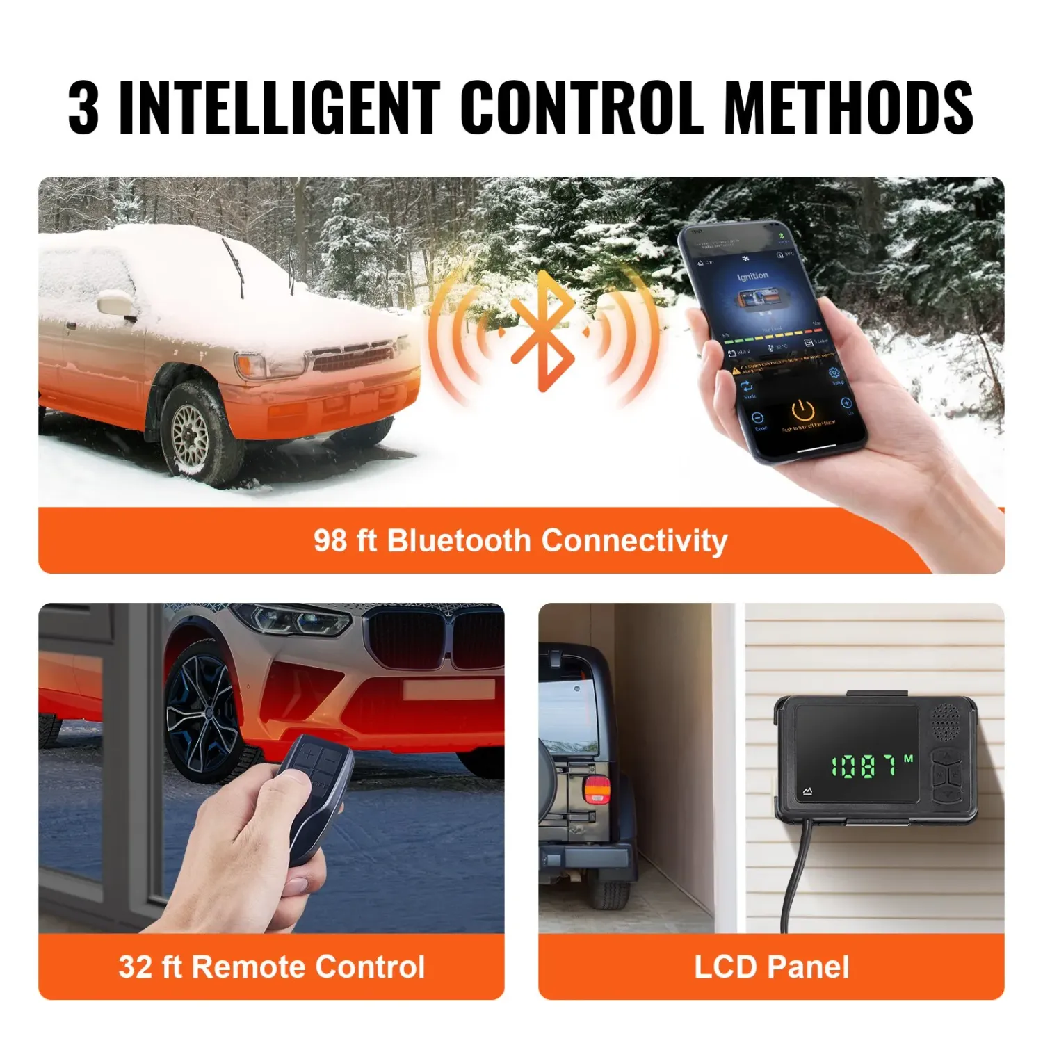 2KW 12V Diesel Air Heater with Bluetooth App Remote Control