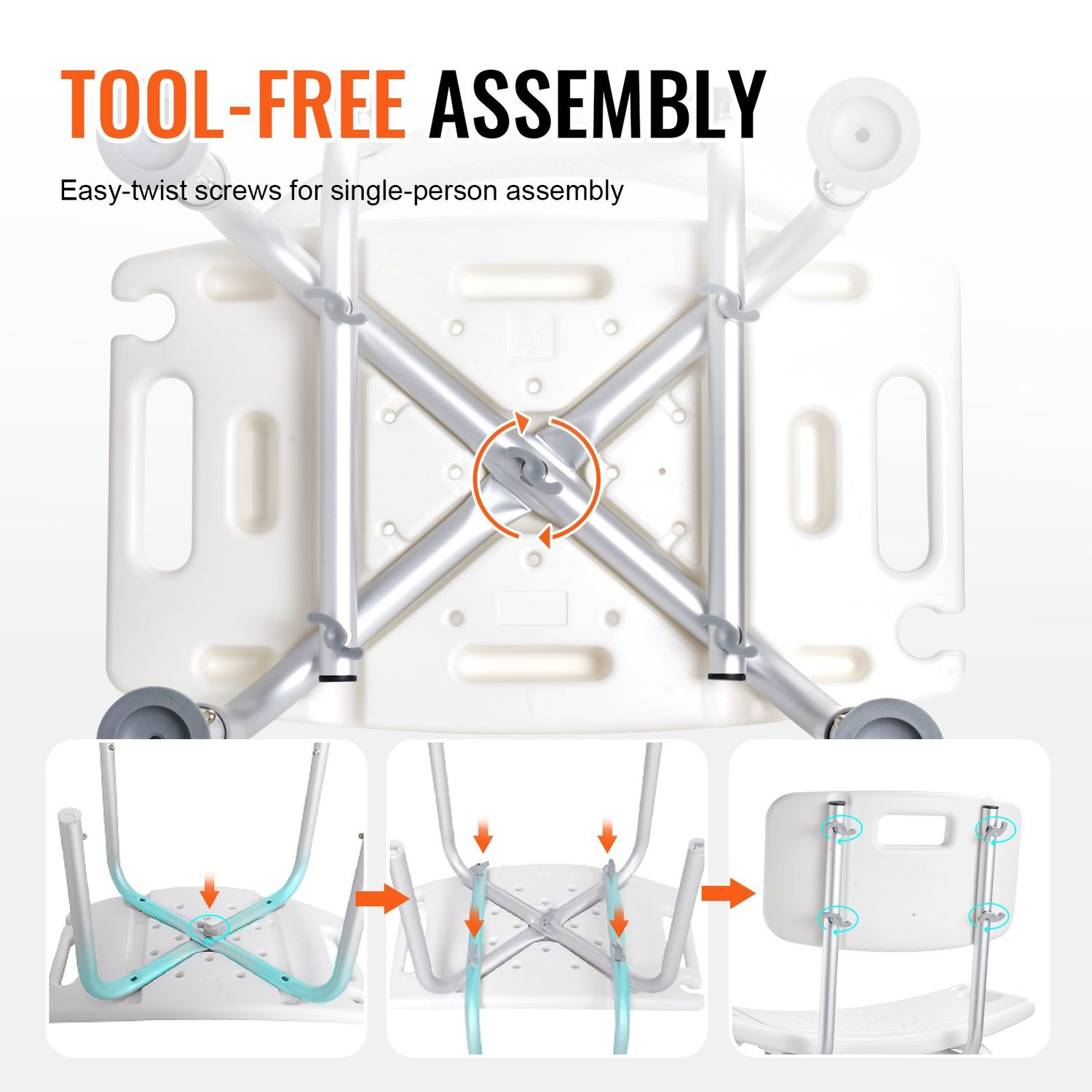 Height Adjustable Shower Chair Bathroom Safety