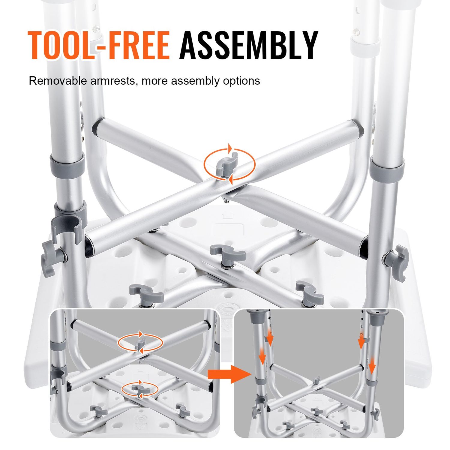 Height Adjustable Shower Chair Bathroom Safety