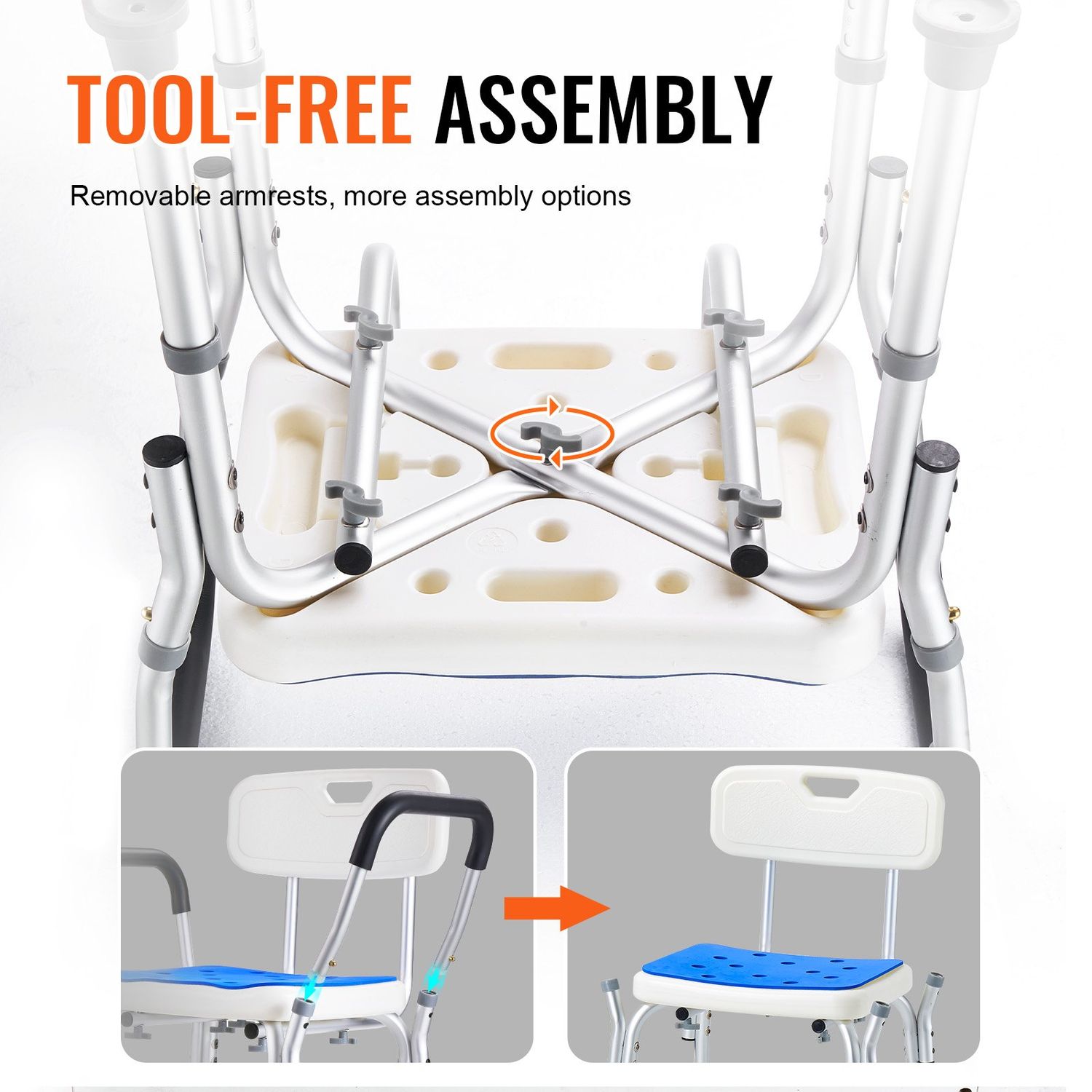 Height Adjustable Shower Chair Bathroom Safety