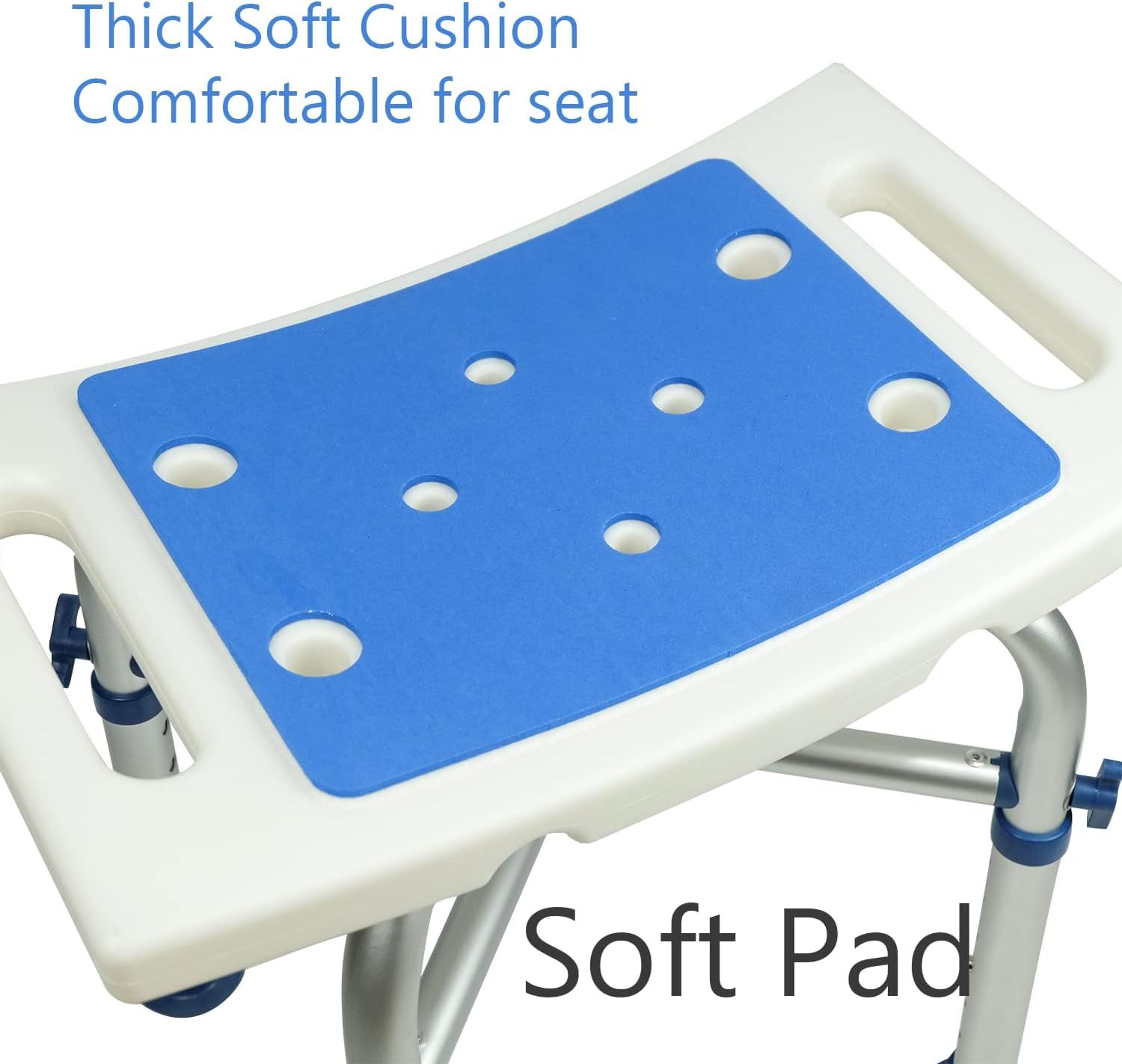 Adjustable Shower Chair with Arms &amp; Backrest – Non-Slip Bath Safety Seat, 350 lb Capacity