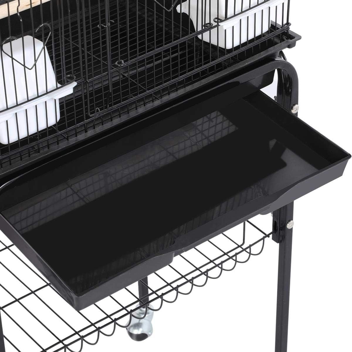 Bird Cage 46x35.5x158.5cm with Stand Parakeet Cockatiel Cage