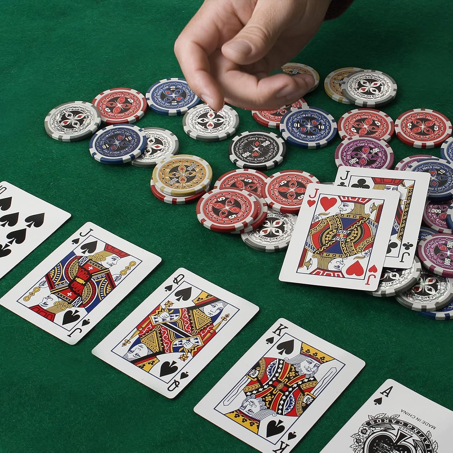 500-Piece Texas Hold’em Poker Set with Aluminium Case, 11.5g Heavyweight Chips &amp; 2 Decks