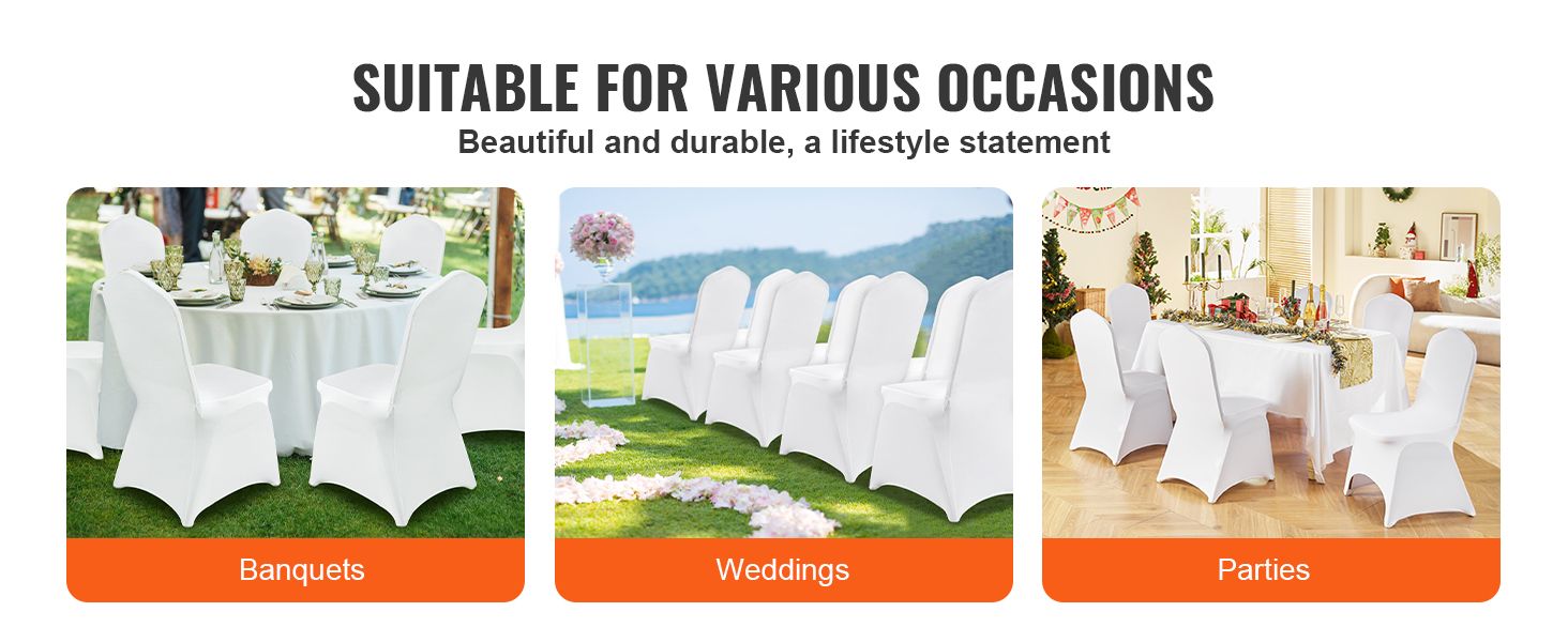 Chair Covers 100 Pack Elastic Banquet Covers