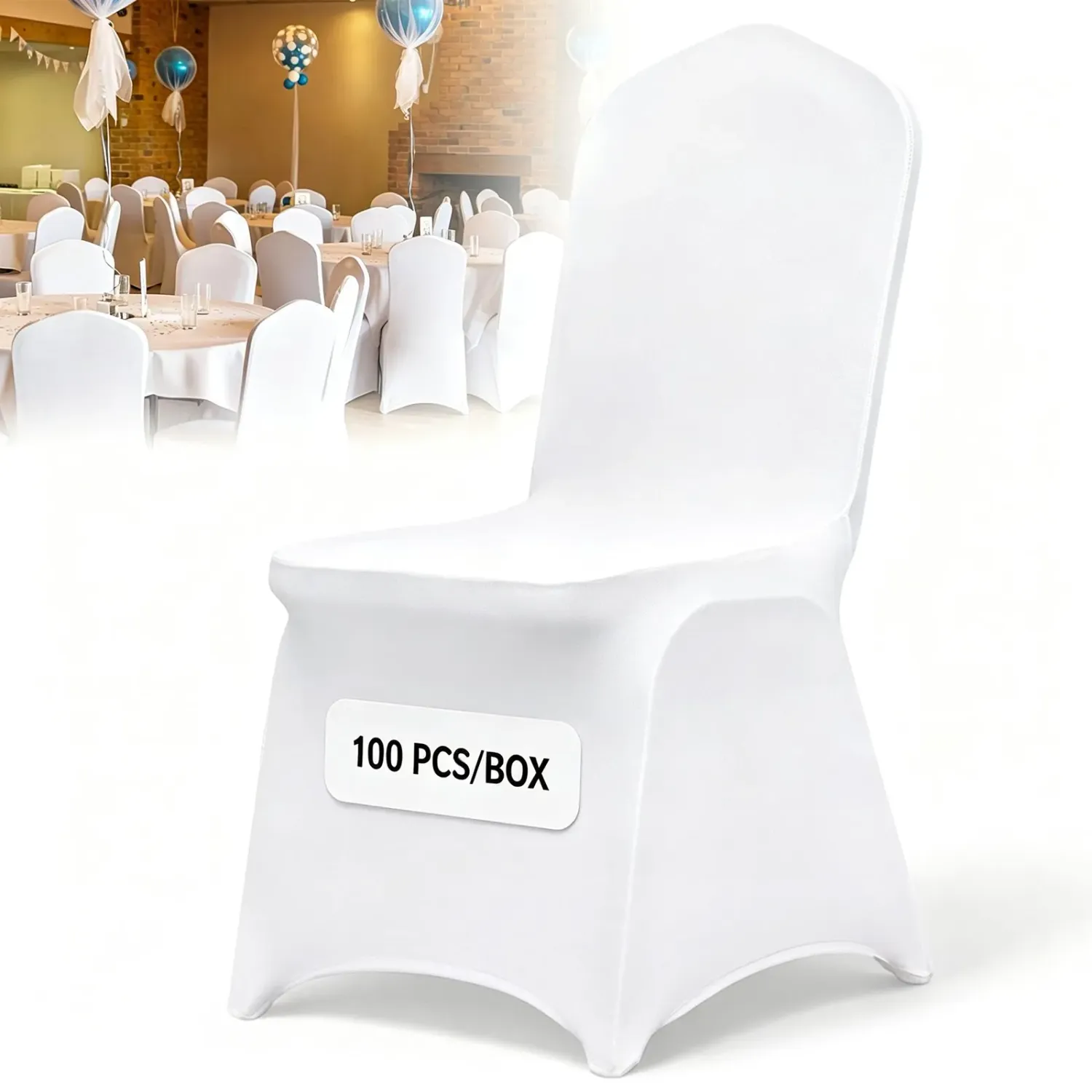 Chair Covers 100 Pack Elastic Banquet Covers