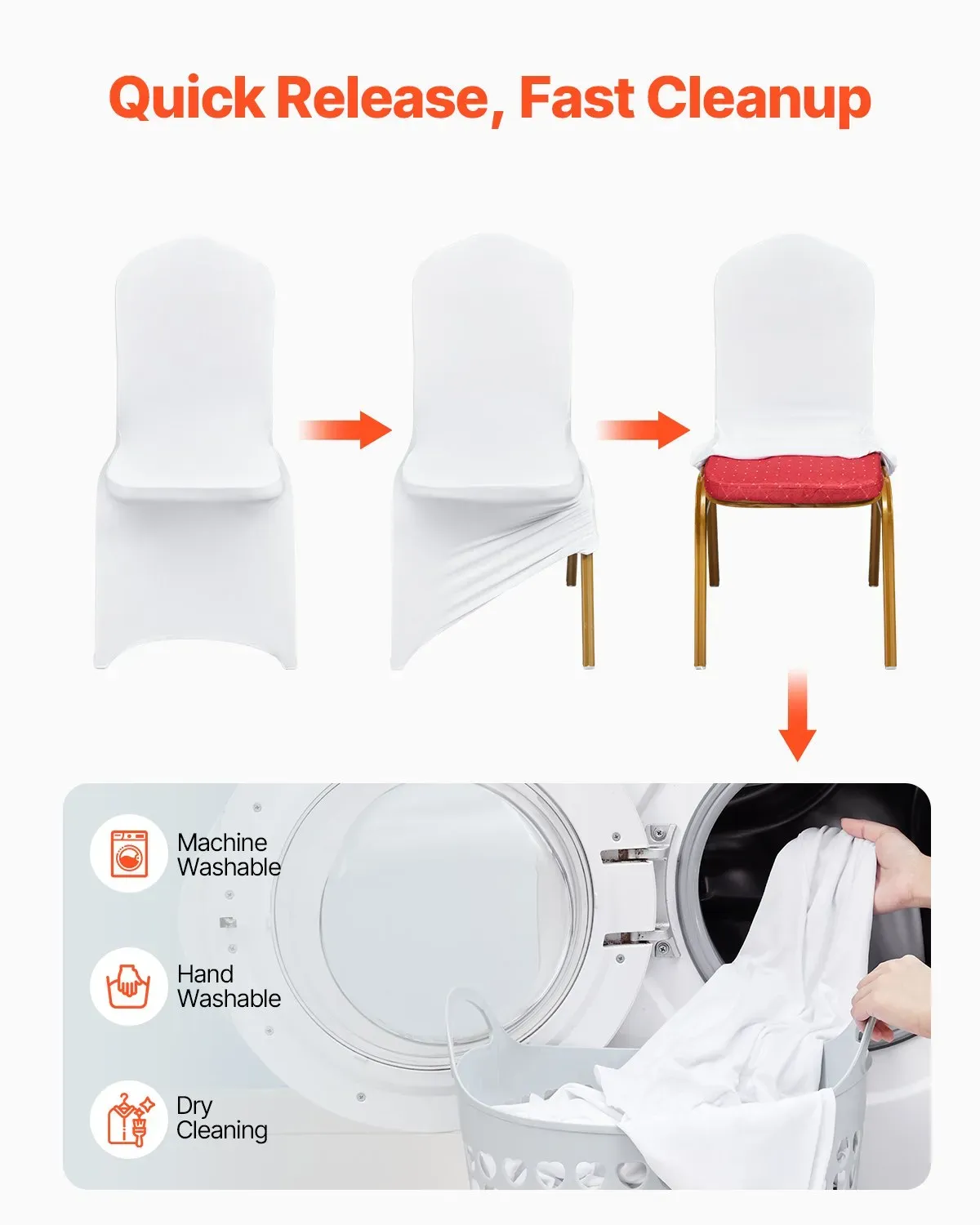 Chair Covers 100 Pack Elastic Banquet Covers