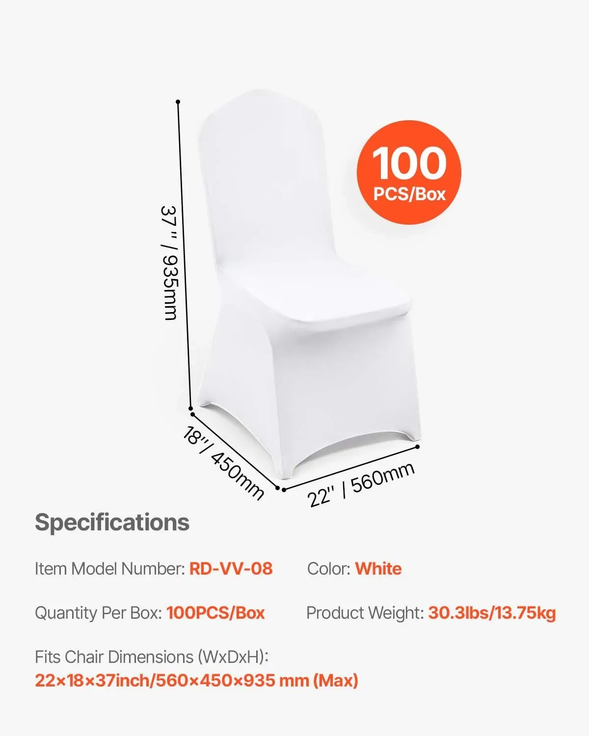 Chair Covers 100 Pack Elastic Banquet Covers