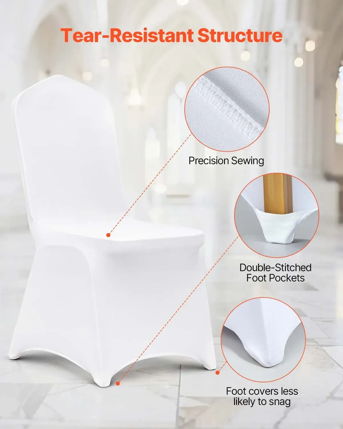 Chair Covers 100 Pack Elastic Banquet Covers
