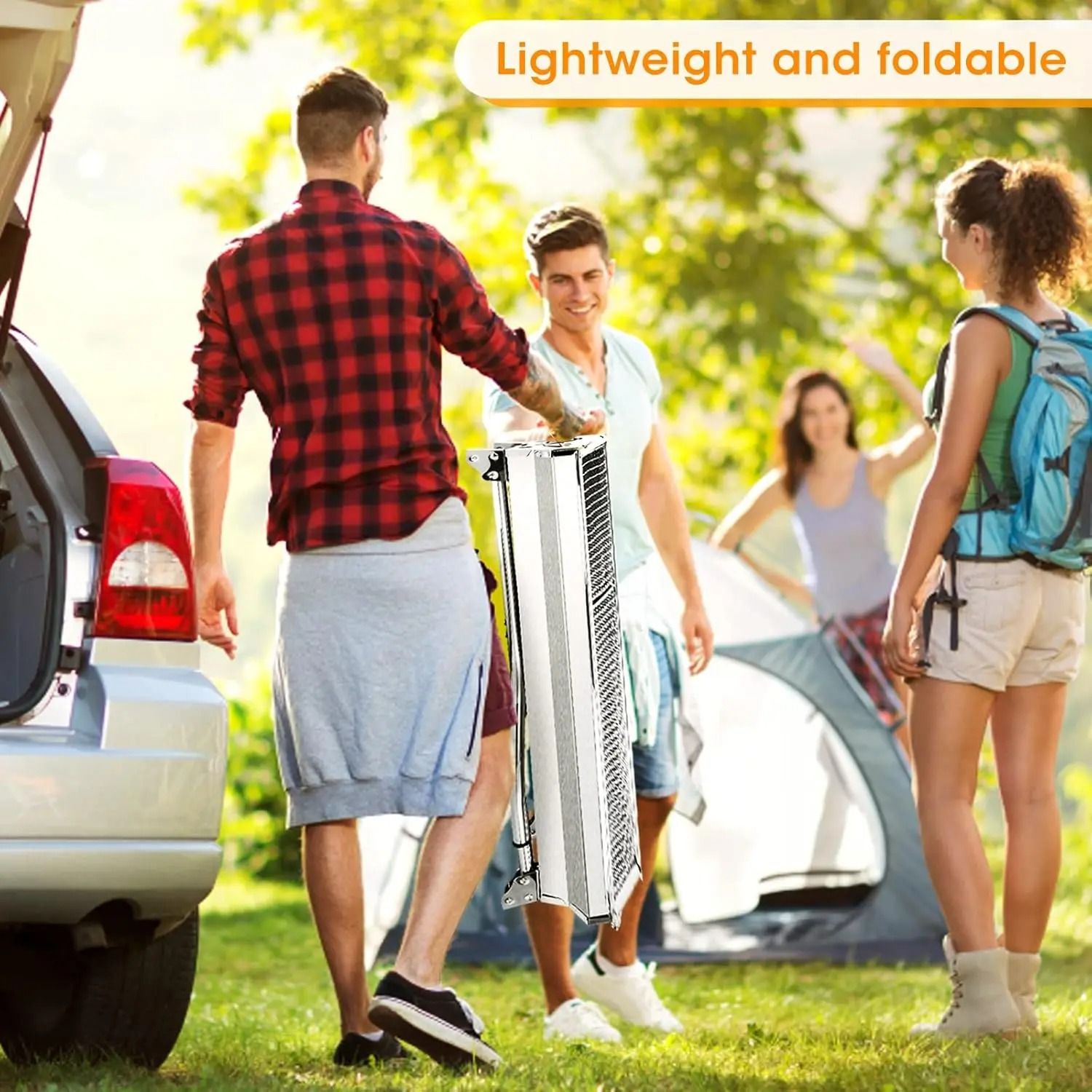 Portable Stainless Steel Charcoal BBQ Grill Foldable Camping Barbecue 73cm