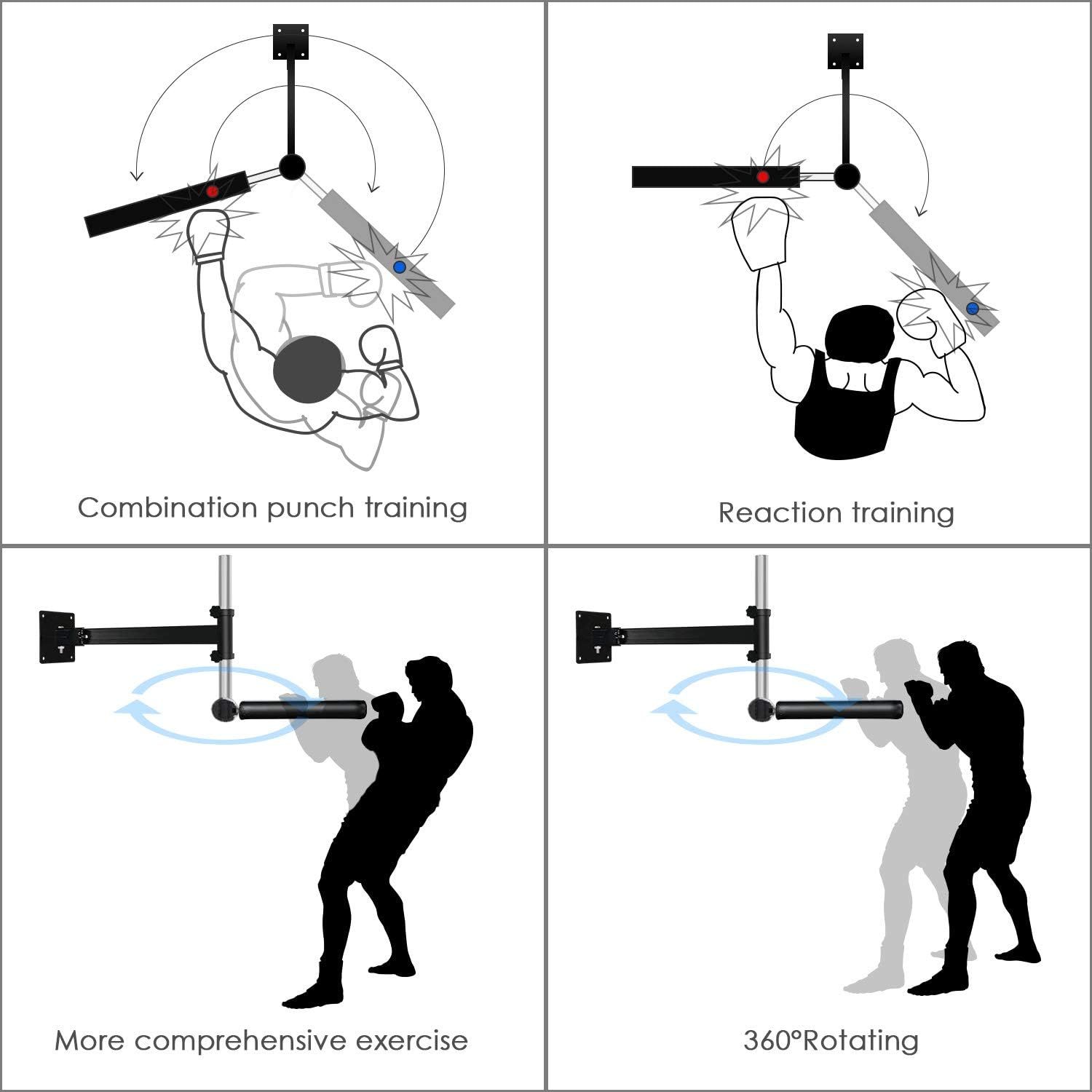 Wall Mount Boxing Speed Trainer, MMA Spinning Punch Bar