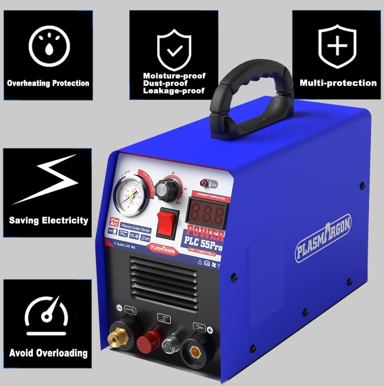 55A Plasma Cutter CUT55Pro 230V Air Plasma Cutting Machine IGBT Inverter