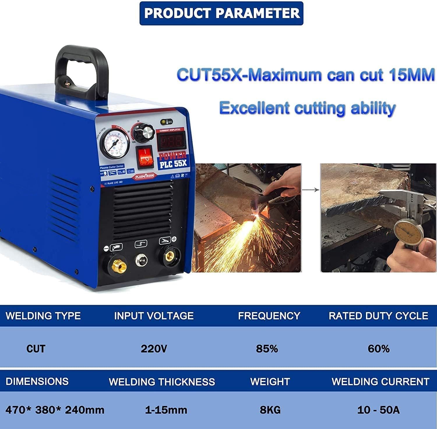 55A Plasma Cutter Machine 230V IGBT Inverter, 12mm Cutting Capacity